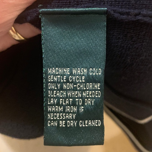 💥EUC💥 Lauren Ralph Lauren Navy Sweater Jacket w/White Piping - Size Small✨✨✨ - Picture 8 of 10